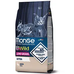 Сухий корм MONGE BWILD CAT LOW GRAIN Kitten Низькозерновий для кошенят з м'ясом гусака 1,5 кг