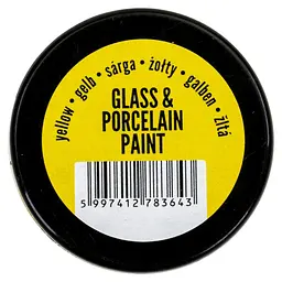 Фарба акрилова Glass&porcelaine, на водній основі, Жовта, 30 мл, Pentart (5997412783643) - мініатюра 2