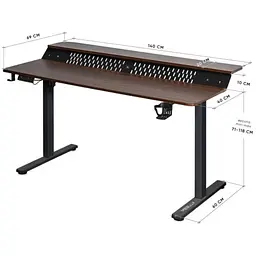 Стіл з електрорегулюванням висоти Mealux Powerdesk Extra XL Walnut (ЕVО-264 Walnut/B)  - мініатюра 2