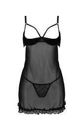 Еротичний пеньюар Passion MARINA CHEMISE, L/XL, black - мініатюра 3