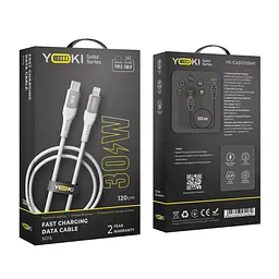 Кабель для заряджання та обміну даними Yoki YK-SO15 SOLID Series Type-C to Lightning 30W 3A/10V 1.2 м Білий - мініатюра 2