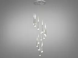 Люстра стельова LED Diasha 3002/15SV, 60W, матовий хром, сучасний стиль для зали, коридору, вітальні