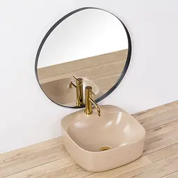 Умивальник Rea Luiza 42 beige mat накладний бежевий матовий REA-U9607 - мініатюра 2