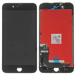Дисплей для iPhone 7 Plus, чорний, з рамкою, Tianma, з пластиками камери та давача приближення