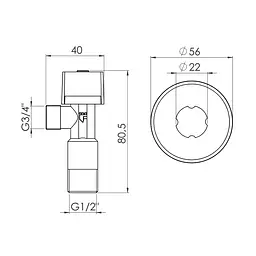 Кран приладовий кульовий SD Forte 1/2"х3/4" SF340W1520 - мініатюра 3