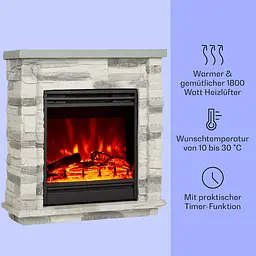 Електричний камін Klarstein Lienz 1800 Вт 30 м² (10034123) - мініатюра 5