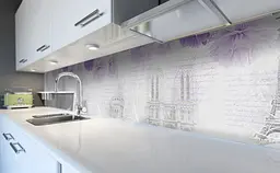 Вініловий кухонний фартух Бузкова Ніжність наклейка ПВХ Ейфелева вежа Абстракція Happy Pocket Z181543