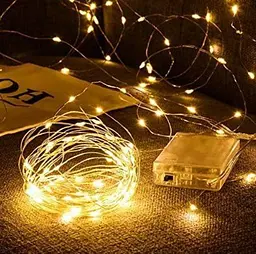 Світлодіодна гірлянда Струна Світло Крапля Роси Дріт 2 м 20 LED батарейки теплий Білий - мініатюра 2