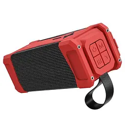Портативна акустика Hoco Bluetooth HC6 з ФМ радіо та USB бездротова червона - мініатюра 2