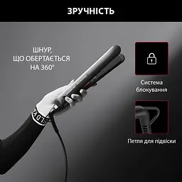 Випрямляч Rowenta x Karl Lagerfeld Easyliss, >240Вт, >200С, кераміка, турмалін , чорний - мініатюра 4