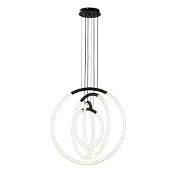 Люстра стельова LED Levistella 7812022 (300+400+500+600) BK, 46W, 3000K, чорний, сучасний стиль - мініатюра 2