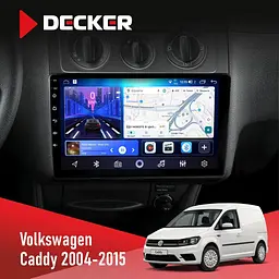 Штатна магнітола Volkswagen Caddy 2004-2015 Black Conditioner Decker D10-006 4x64, 4G Decker (НФ-00006641)
