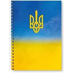 Блокнот ПОЛІГРАФІСТ А5 (145х202) 48арк. клітинка, обкл.картон, спіраль вертик., "Герб" А5-БЄв-377