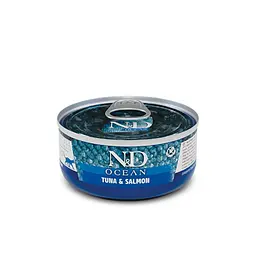 Вологий корм Farmina N&amp;D для кішок, беззерновий, тунець, лосось, 70 г