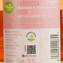 Вино ігристе Tosti Prosecco Rose DOC рожеве екстрасухе 0.75 л - мініатюра 4