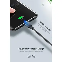 Дата кабель USB 2.0 AM to Type-C 1.0m US287 Black Ugreen (60116) - мініатюра 4