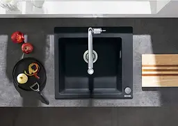 Кухонна мийка Hansgrohe S451 S510-F450 560x510 Graphiteblack 43312170, Чорний - мініатюра 3