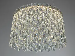 Підвісна кришталева LED люстра Diasha 582/400G золото 37 см 52 W 3 режими світла - мініатюра 4