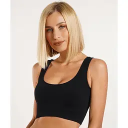 Топ у рубчик на широких бретелях TOP RIB 18867 L-XL чорний