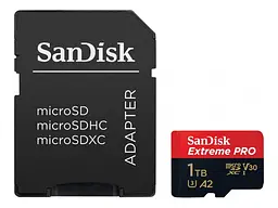Карта пам'яті SanDisk Extreme Pro microSDXC UHS-I U3 + SD Adapter 1 TB (SDSQXCD-1T00-GN6MA)