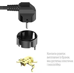 Мережевий фільтр CW-CHE64B, 6 розеток/4USB Black (CW-CHE64B) - мініатюра 3