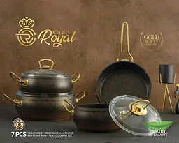 Набір посуду Casa Royal G-UKR 20200 "Bio Granit" Black 7 предметів