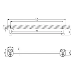 Тримач для рушника Kroner KRM Elbe - ACC2901-1 CV022848 Хром - мініатюра 2