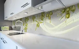 Кухонний фартух Happy Pocket Золоті оливки вінілові для кухні 65х250 см Їжа Сірий Z184247 - мініатюра 5