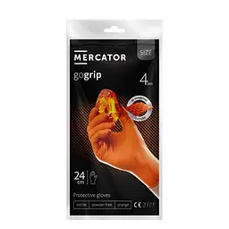 Рукавички нітрилові оглядові неприпудрені нестерильні Mercator gogrip M orange 50 шт / уп 