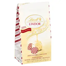 Шоколадні цукерки Lindt Lindor Holiday White Peppermint Truffles 24g