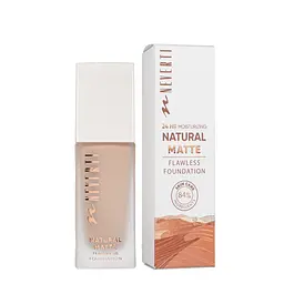 Тональна основа матуюча зволожувальна Neverti Natural Matte (NP302), 001 Porcelain Айворі