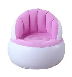 Надувне садове крісло Sofa AND LY-10 для відпочинку 85 х 85 х 74 см. високоякісна бавовна + міцна ПВХ з вологостійким покриттям Рожевий  - мініатюра 3