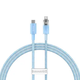 Кабель Baseus Explorer Series Fast Charging Cable with Smart Temperature Control Cable Type-C to Lightning 20W 1m CATS010203 Blue