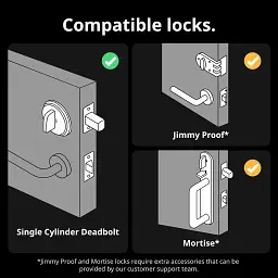 Розумний дверний замок SwitchBot Smart Lock Pro W8102000 безключовий смарт замок для дверей з керуванням зі смартфона чорний (SKU-115) - мініатюра 4