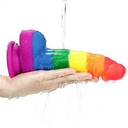 Фалоімітатор LoveToy Prider Dildo 8" 20.5 см райдужний - мініатюра 10