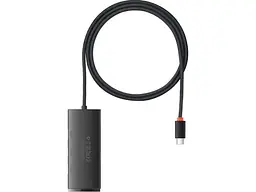 Мультипортовий адаптер BASEUS Lite Series 4-Port Type-C HUB 1m Black (WKQX030401)