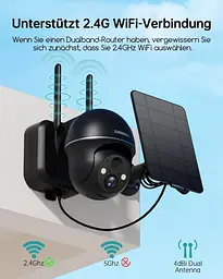 Комплект із 2 Wi-Fi камер ZUMIMALL 2K із сонячними панелями - мініатюра 4