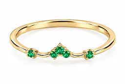 Жіноча золота каблучка Jewellery Continent зі смарагдами 15 (К-0934) - мініатюра 3