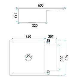 Кухонна мийка Rea Paul 600x480 мм nickel brushed ZLE-06009 - мініатюра 2