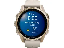 Спортивний годинник Garmin Fenix 8 43mm AMOLED Sapphire Soft Gold w. Fog Gray/Dark Sandstone S. Band (010-02903-10/11) - мініатюра 9