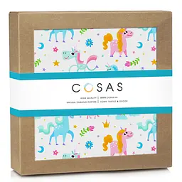 Пелюшка багаторазова Cosas непромокаюча Unicorn Funny 70х120 см, бірюзова