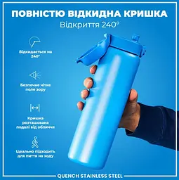 Пляшка для води металева ION8 1200 мл Stainless Steel Blue (I8SS1000BLU) - мініатюра 4