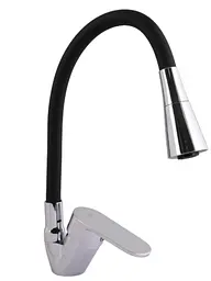 Змішувач для кухні Lidz Tani 008F3 з гнучким виливом (k40) Black / Chrome LDTAN008F3BCR39484
