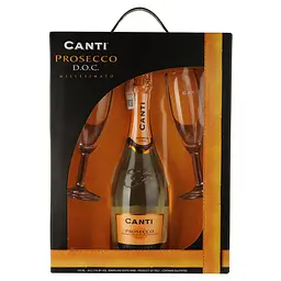 Ігристе вино Canti Prosecco Millesimato, 11%, 0,75 л + 2 келихи, в подарунковій упаковці - мініатюра 4