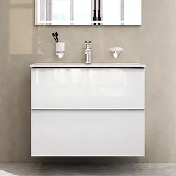 Тумба з умивальником Am.Pm X-Joy S підвісна 80 см 2 ящики білий MTA-FHX0802WG-WCC0802WG, Білий - мініатюра 6