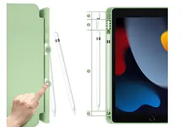 Чохол-книжка DK для Apple iPad 10.2" 7gen 2019 екокожа/силікон Smart Case cлот стилус (011189) (light green) - мініатюра 2