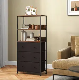 Стелаж Costway Skiff із текстильними ящиками в стилі Loft - мініатюра 3