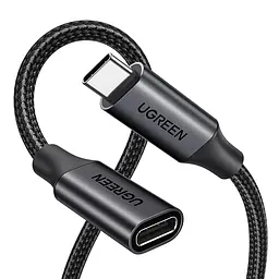 Кабель-подовжувач UGREEN US372 USB-C 3.2 10 Гбіт/с PD 100 Вт 1 м чорний (45191)