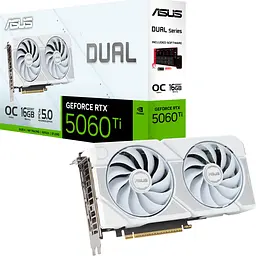 Відеокарта Asus Dual GeForce RTX 5060 Ti 16GB OC Edition White (DUAL-RTX5060TI-O16G-WHITE) UA [145664]