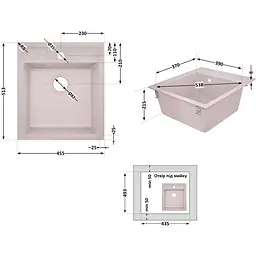 Кухонна мийка Lidz 460х515/200 COL-06 бежева (LIDZCOL06460515200) - мініатюра 7